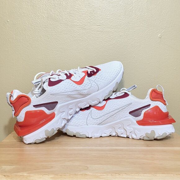 Nike React Vision Running Shoes White Grey Red DM2828-100 Men\'s Size 11.5